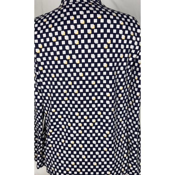 Charter Club Womens Medium Quarter Zip Blue White Check Shirt Nylon Spandex - Picture 6 of 7